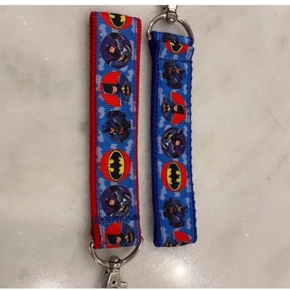 Batman Wrist Lanyard Keychains -‎ Comic Book Superhero Key Fob Set